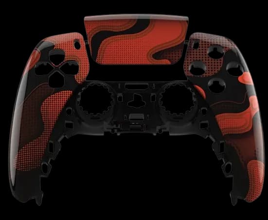 Red Black Camouflage DualSense Faceplate Swap