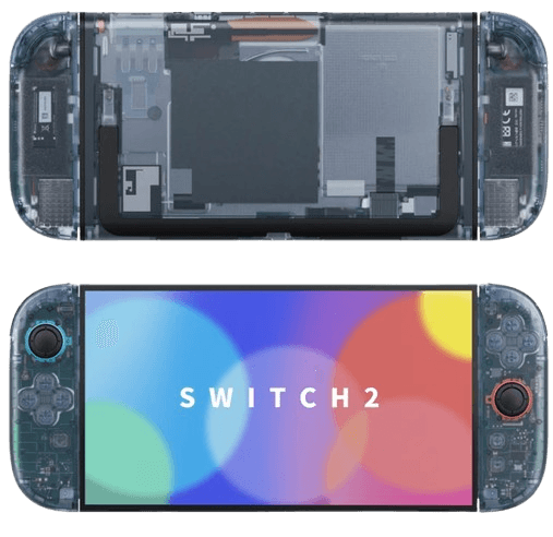 Ice Blue Switch 2 Transparent Shell Swap