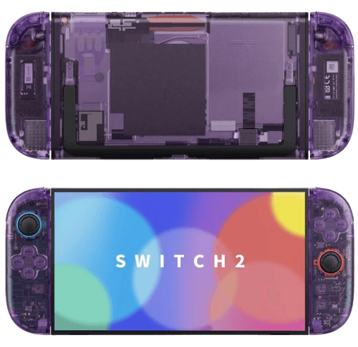 Purple Switch 2 Transparent Shell Swap